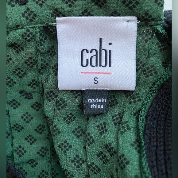 CABI Get Together Black Sweater Green Sheer Back Top, Size Small - Picture 5 of 6